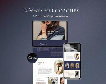 Business Coach Website Template: Customizable Canva Design (Digital Download)