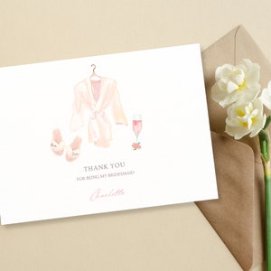 Bridesmaid Thank You Card Template, Wedding Appreciation Note, Bridal ...