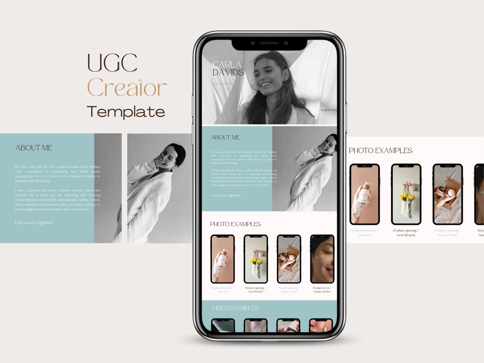 UGC Portfolio Template L UGC Creator L UGC Website - Etsy