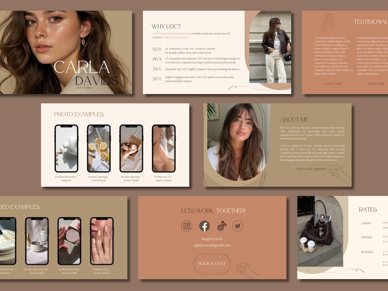As a UGC creator, you know the importance of making a great first impression! This UGC Creator Portfolio Website Template helps you grab attention while highlighting your personality, skills and why brands should work with you as a content creator!