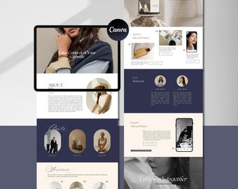 Business Coach Website Template: Canva Landing Page (Digital Download)