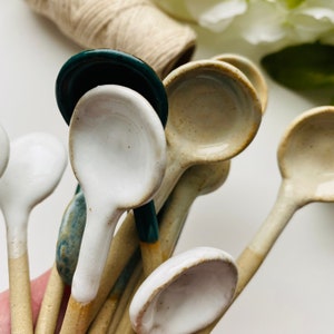 Handmade Wonky Ceramic Round Head Spoons