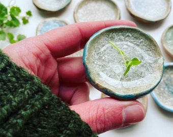 Handmade Teeny Glass Filled Trinket Dish