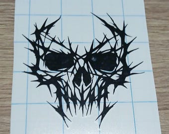 Fractal schedel vinyl sticker; Autosticker; Raamsticker: