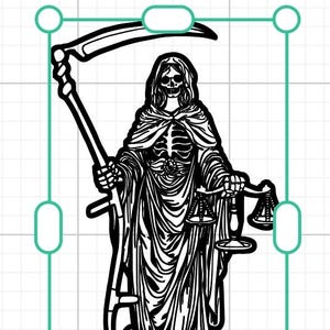 thumbnail image 2 of Grim Reaper Santa Muerte Skull Decal - Our Lady Of Holy Death Vinyl Sticker (Oracal 651) 2 of 6