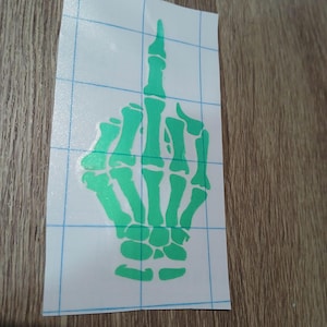 Skeletal Middle Finger Vinyl Decal ; Bumper Sticker ; Laptop Decal