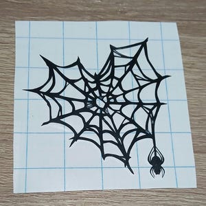 Spiderweb Heart Bumper Decal ; Window Decal ; Laptop Decal
