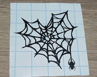 Spiderweb Heart Vinyl Decal - Car, Window, Laptop