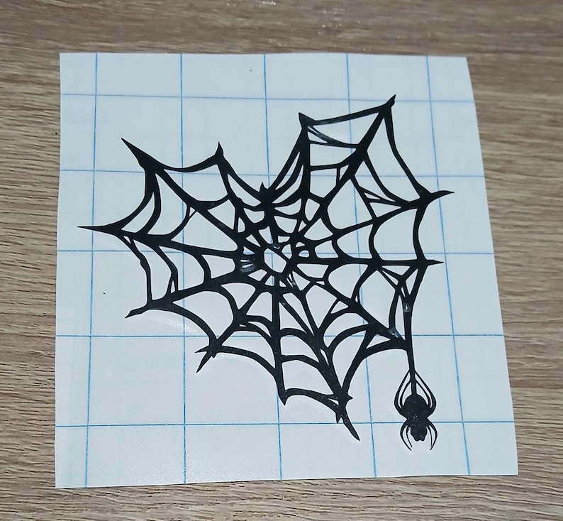 Vinylsticker spinnenwebhart - auto, raam, laptop afbeelding 1