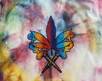 Tie - Dye Drawstring bag with custom decal