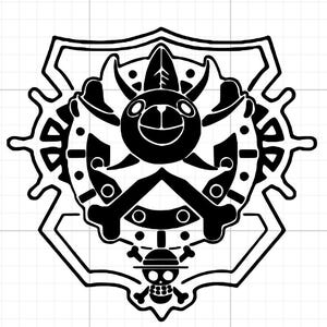 One Piece Straw Hat Pirates Jolly Rogers Emblem Vinyl Decal