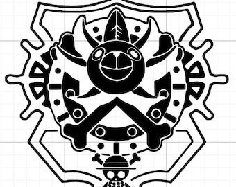 One Piece Stroh Hut Piraten Jolly Rogers Emblem Vinyl Aufkleber