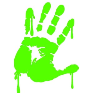 Adesivo in vinile con impronta di mano insanguinata; adesivo per paraurti; adesivo per finestra