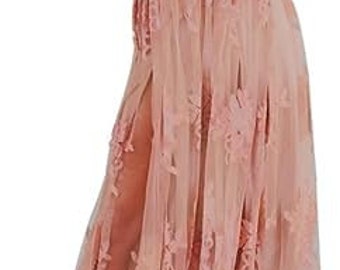 Dokotoo Womens 2023 Formal Dresses Plunging V-Neck Embroidered Floral Lace Mesh Velvet Maxi Dress