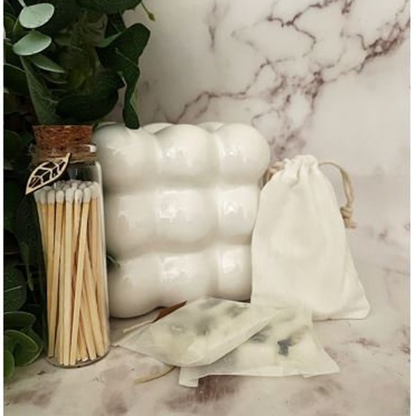 Bubble Wax Burner with Melts, Bottled Matches + Tealights