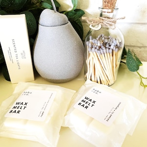 Pear Oil Burner & Vegan Wax Melts Gift Box: Hygge Home Fragrance