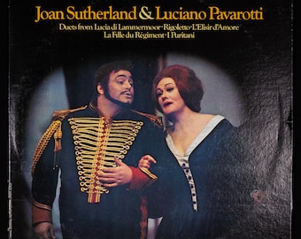 Joan Sutherland & Luciano Pavarotti • Duets From Lucia Di Lammermoor • Rigoletto • L'Elisir D'Amore La Fille Du Régiment • I Puritani LP