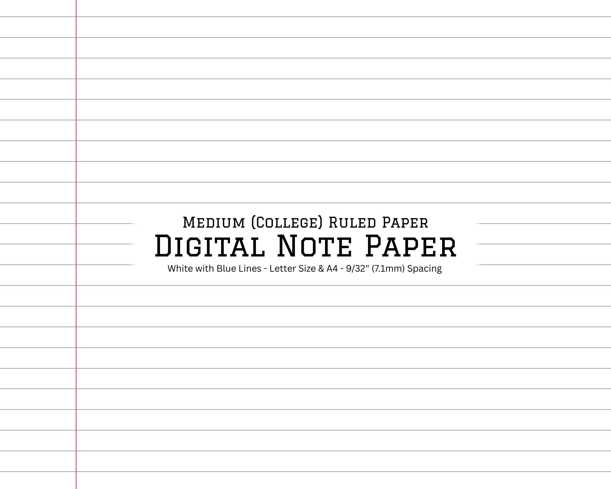Digital Note Paper Bundle, White Note Paper, Digital Note Paper College ...