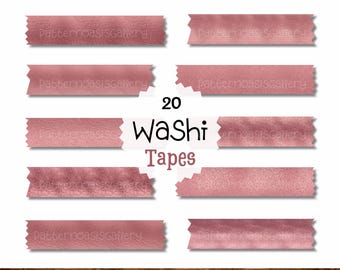 Digital Washi Tape Clipart, Rose Gold Foil Graphics, Washi Tape For Digital Planner, Goodnotes, PNGs, Planner Tapes, Washi Tape Clipart Set