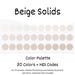 Beige Solids Digital Color Palette, iPad Procreate, Adobe Photoshop ...