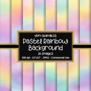 Papier cyfrowy z teksturą tęczy pastelowej, tęczowe chmury, papier do druku, abstrakcyjny gradient, 20 wzorów, 12"x12", papier do scrapbookingu, ombre