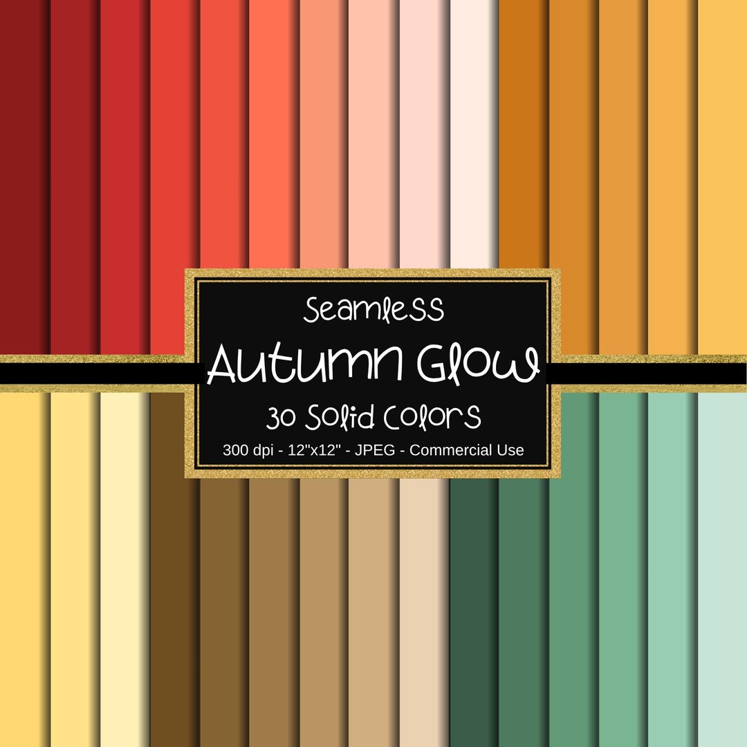 Autumn Glow Solid Color Digital Paper Pack, Solid Background, Base ...