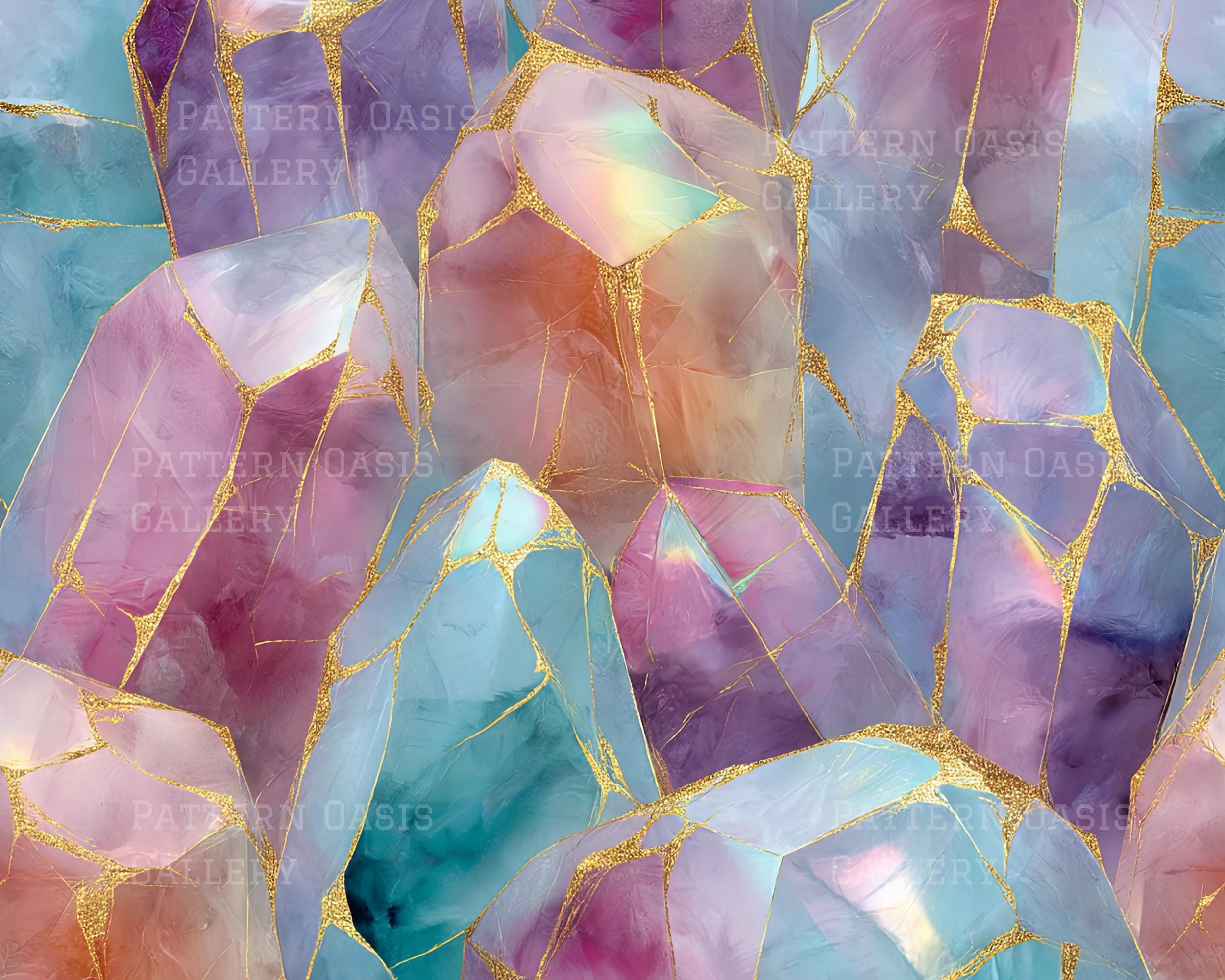 Crystal Texture SEAMLESS Digital Paper, Abstract Crystal Pattern ...