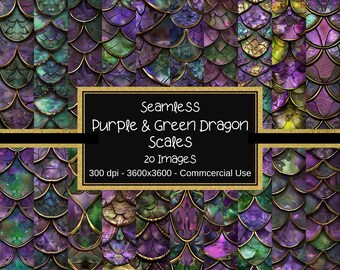 Dragon Scales Seamless Digital Paper, Purple & Green Bronze Dragon Scales, Dragon Scale Textures, Mermaid Scale Patterns, Invitation