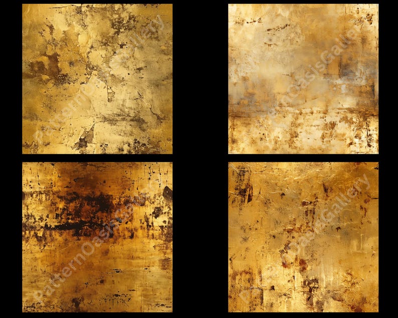 Distressed Gold Textures, Grungy Seamless Patterns (digital Paper) - Etsy