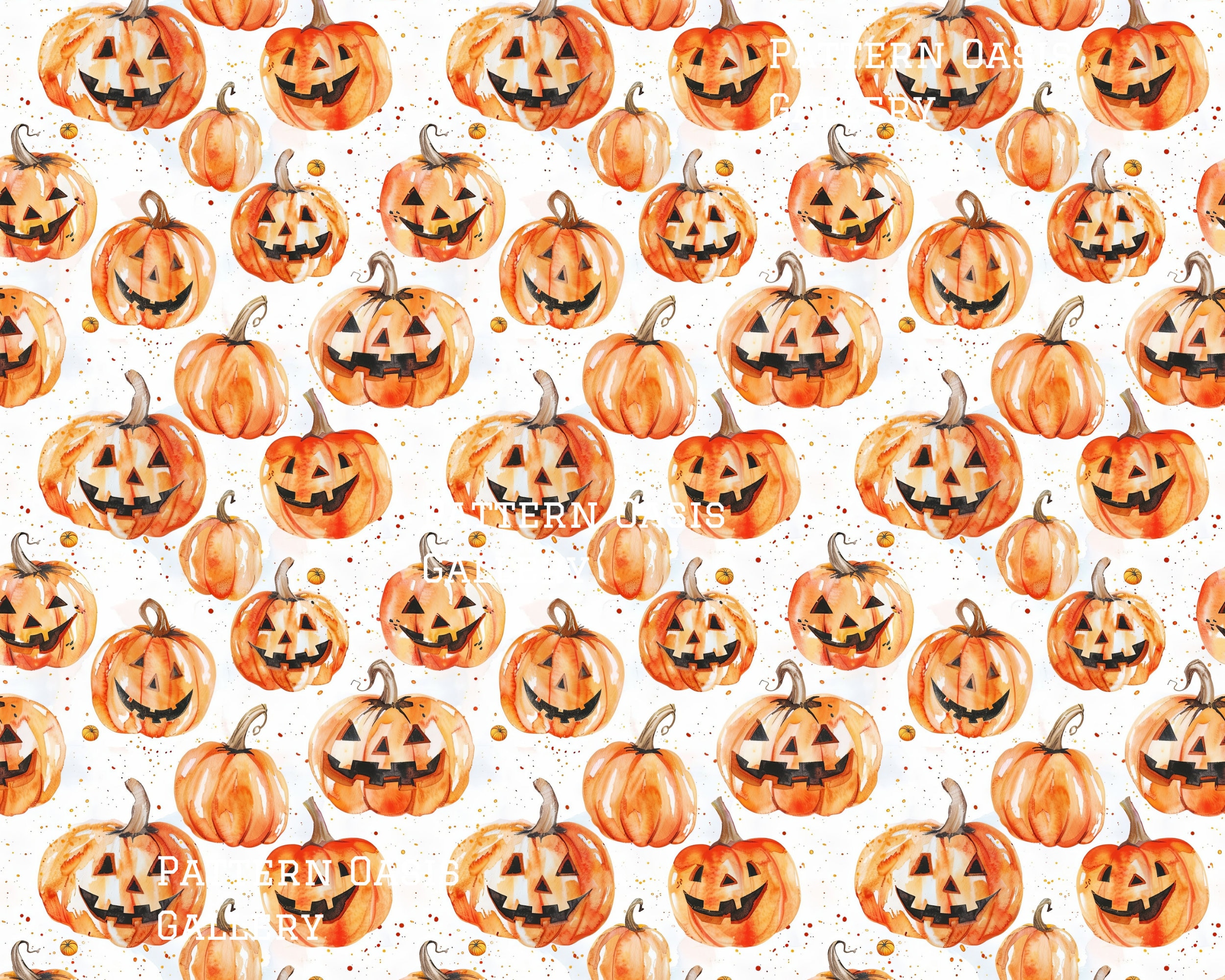 Watercolor Halloween Seamless Patterns, Halloween Digital Papers, 20 ...
