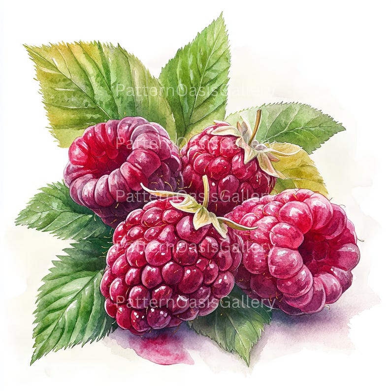 Watercolour Raspberry 20 Raspberry Clipart, Watercolor Raspberry Images, High-quality Jpgs ...