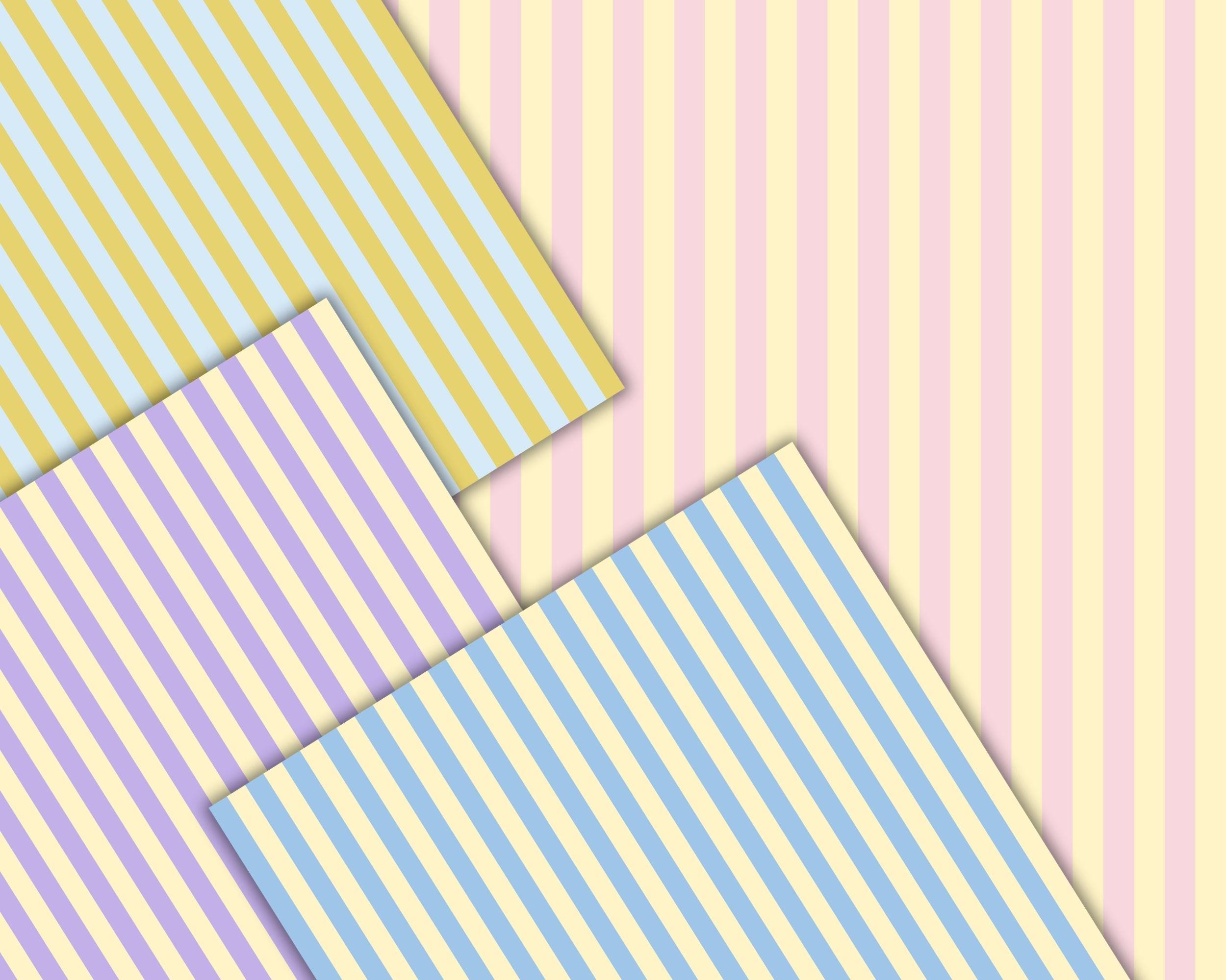 Pastel Stripes Digital Paper Bundle, Seamless Vertical Stripe Two Color ...