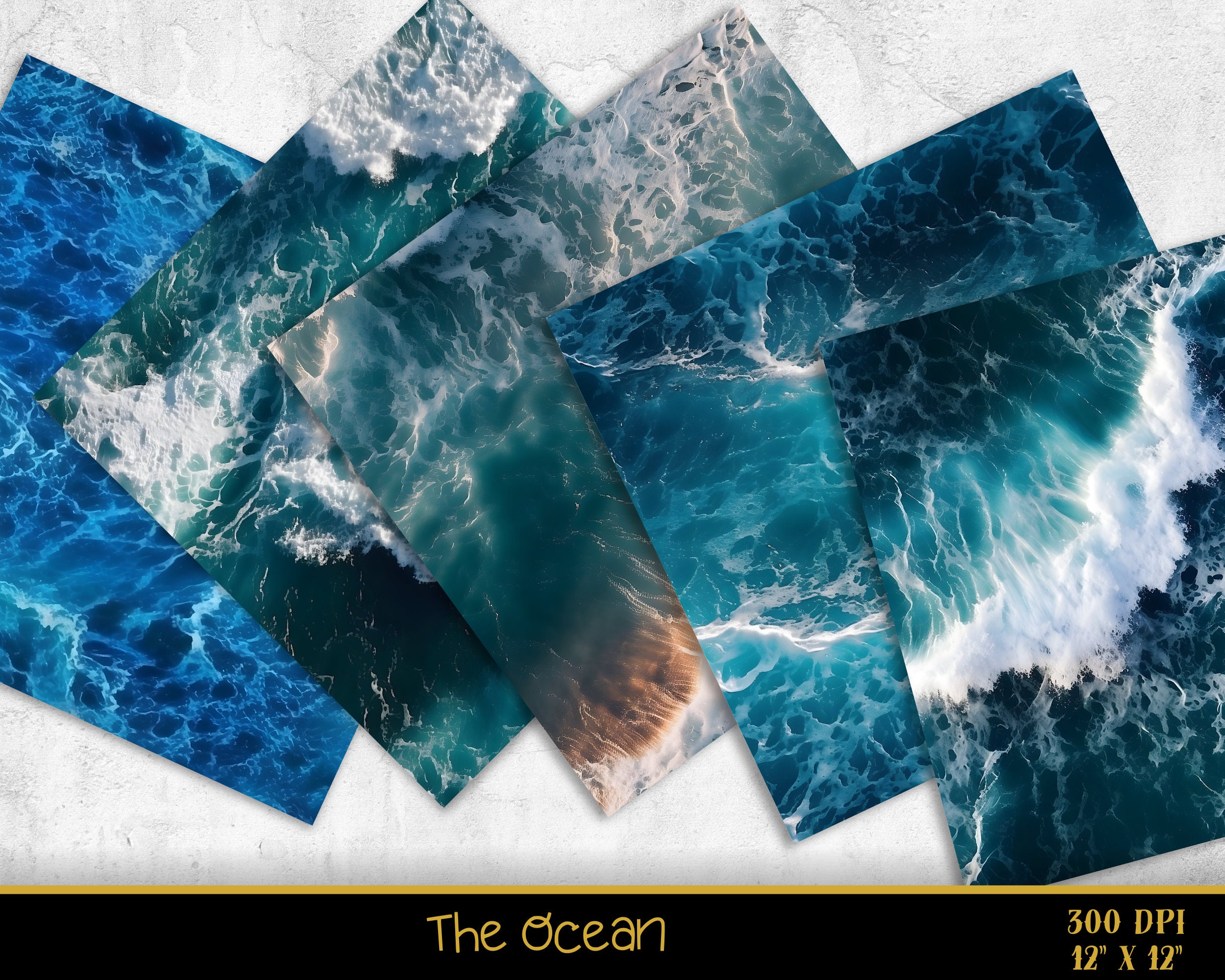 Ocean Water Digital Paper - 20 Seamless Digital Paper Patterns ...
