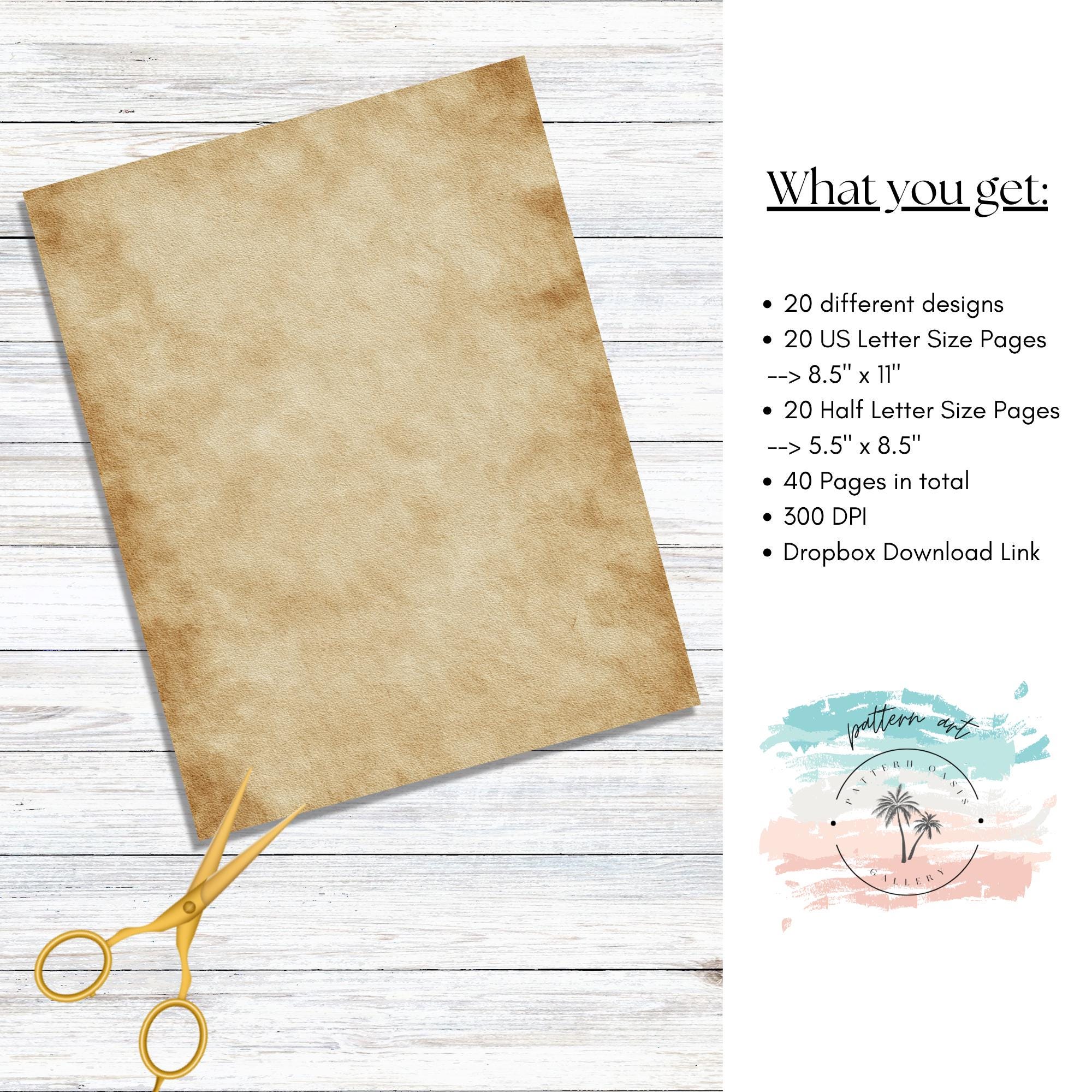 Old Paper Texture Journal Pages, Full and Half Papers, Vintage Paper ...