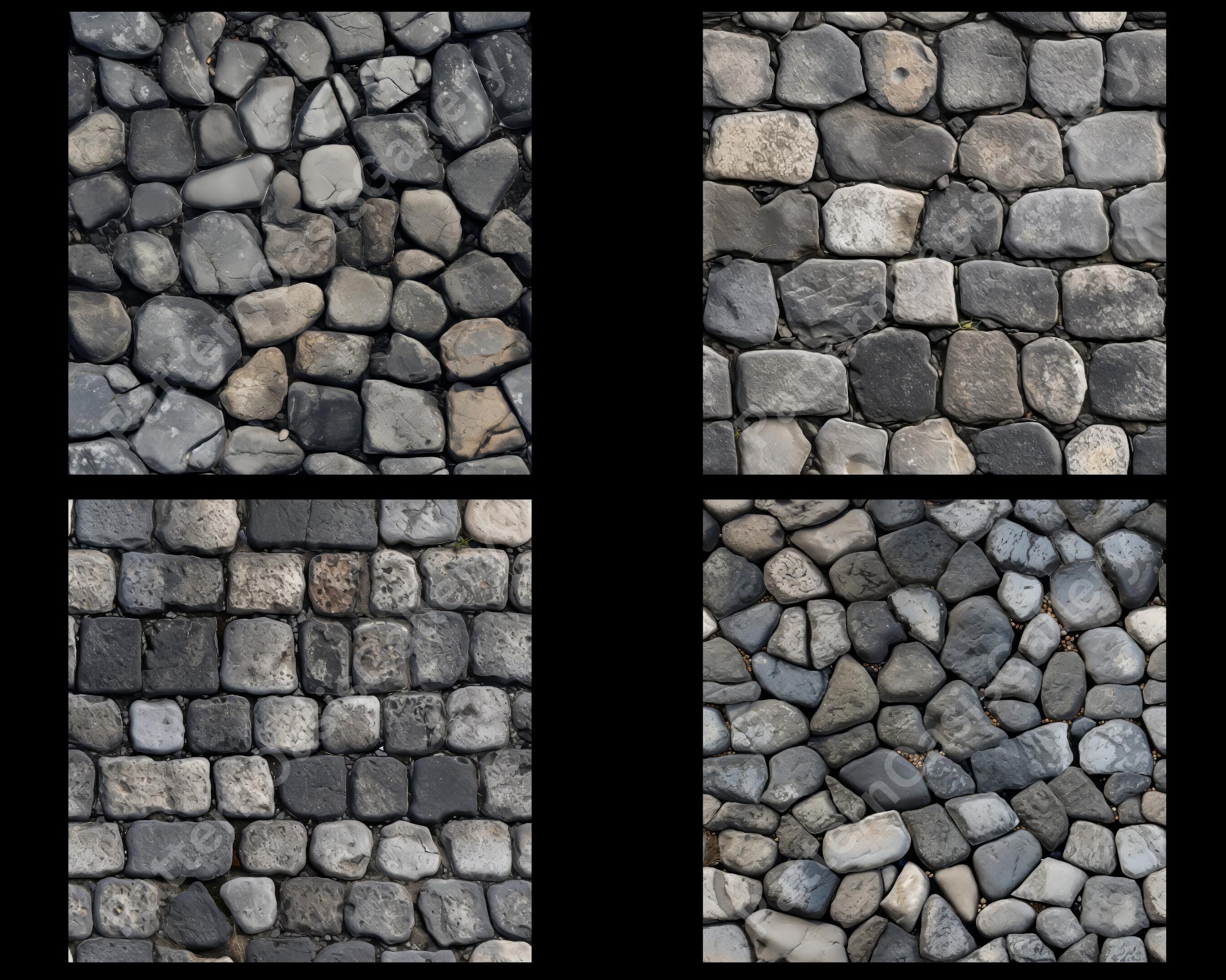 Cobblestones Seamless Digital Paper, Seamless Cobblestone Patterns ...
