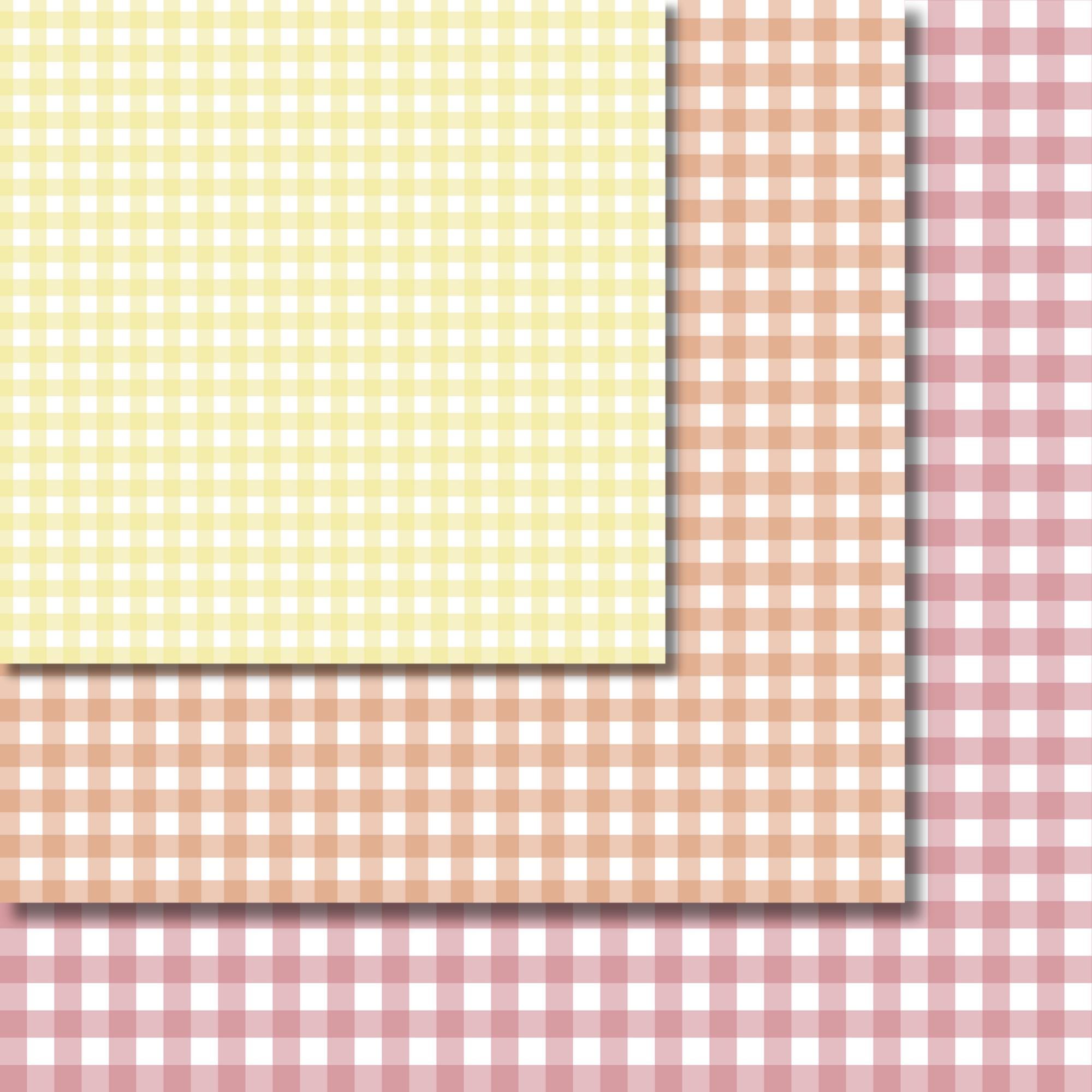 Gingham Pattern Seamless Digital Paper, Muted Pastel Colors & White ...