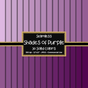 Shades of Purple Digital Paper Pack, Base Digital Paper, Printable Solid Purple Colors Background, Scrapbook Papers, Purple Color Palette