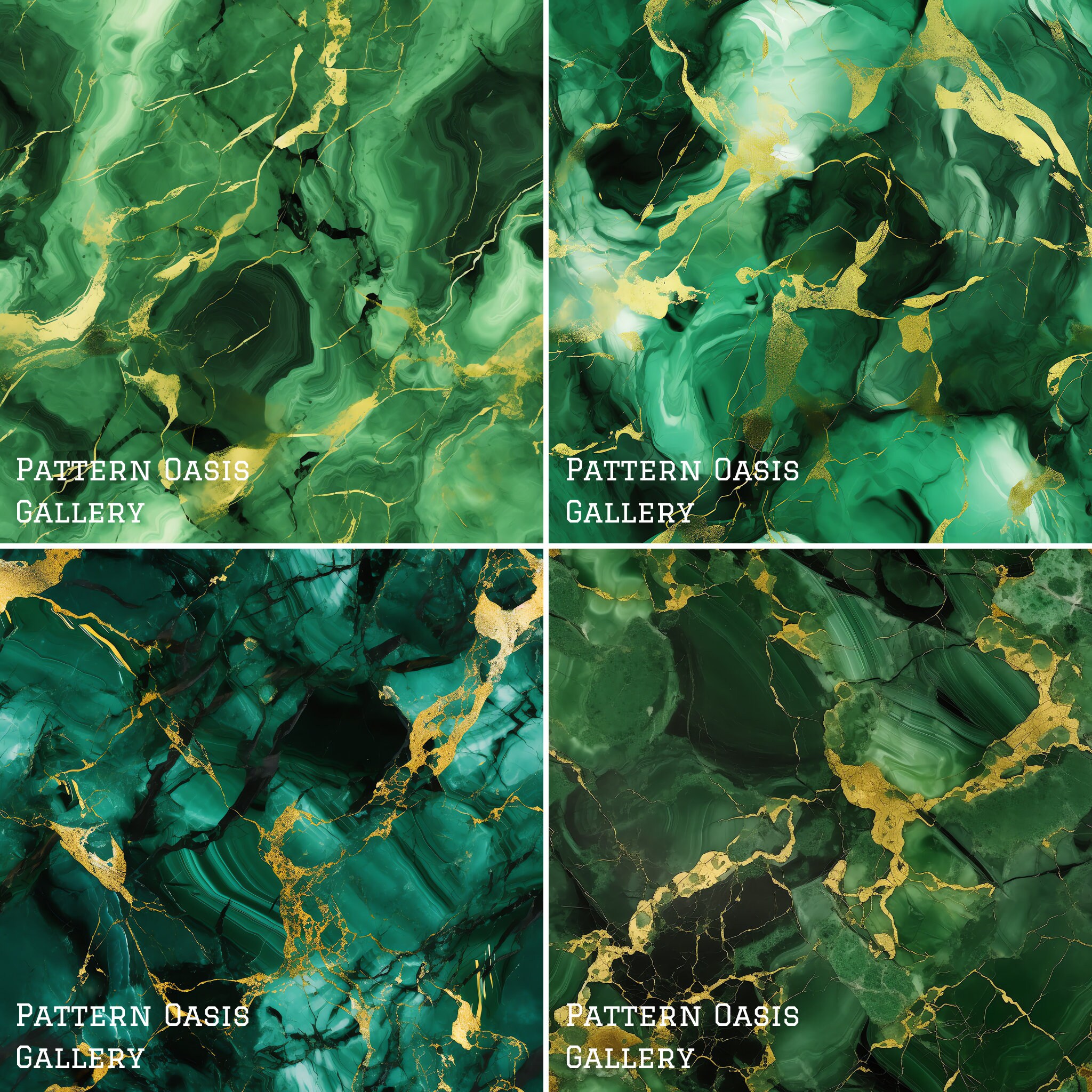 Emerald Green and Gold Ink Digital Paper, Marble Digital Paper Pattern ...