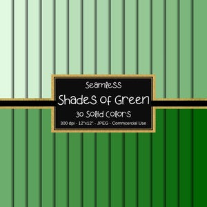 Shades of Green Digital Paper Pack, Base Digital Paper, Printable Solid Green Colors Background, Scrapbook Papers, Green Color Palette