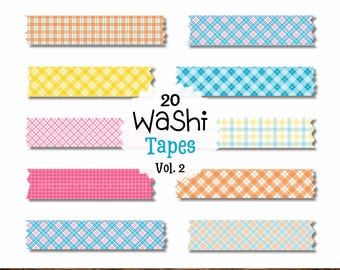 Imágenes prediseñadas de cinta washi digital, cuadros de primavera, cinta washi para planificador digital, Goodnotes, PNG, cinta de planificador, conjunto de imágenes prediseñadas de cinta washi, vol. 2