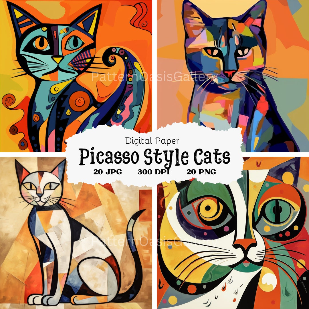 20 Picasso Cats Images, Picasso Style Cats, Cubist Cats, Pablo Picasso, Abstract Cat Art, Printable Wall Art, High Quality Jpgs, 129 - Etsy Australia