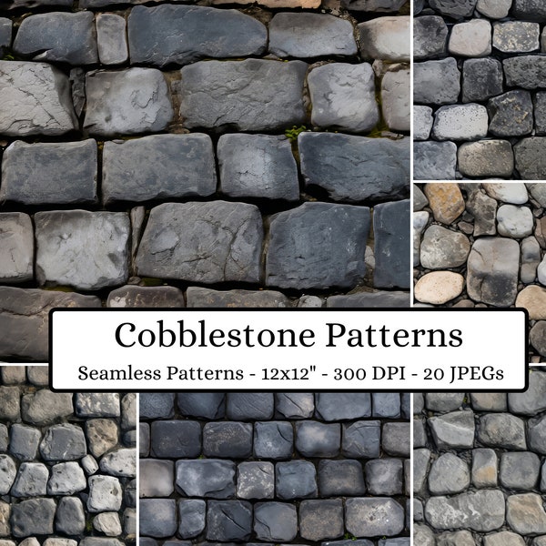 Cobblestone Textures Digital Paper, Seamless Rustic Stone, Digital Paper, Printable, Scrapbooking, Store Background, Stone Texture