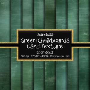 Chalkboard Seamless Digital Paper, Green Chalkboards Seamless Patterns, 12&quot;x12&quot;, 20 Images, Chalk Board Background Texture, Back to School