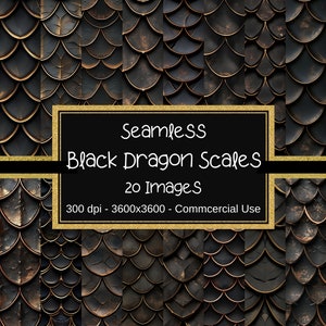 Dragon Scales Seamless Digital Paper, Black Bronze Dragon Scales, Dragon Scale Textures, Mermaid Scale Patterns, Invitation Backgrounds