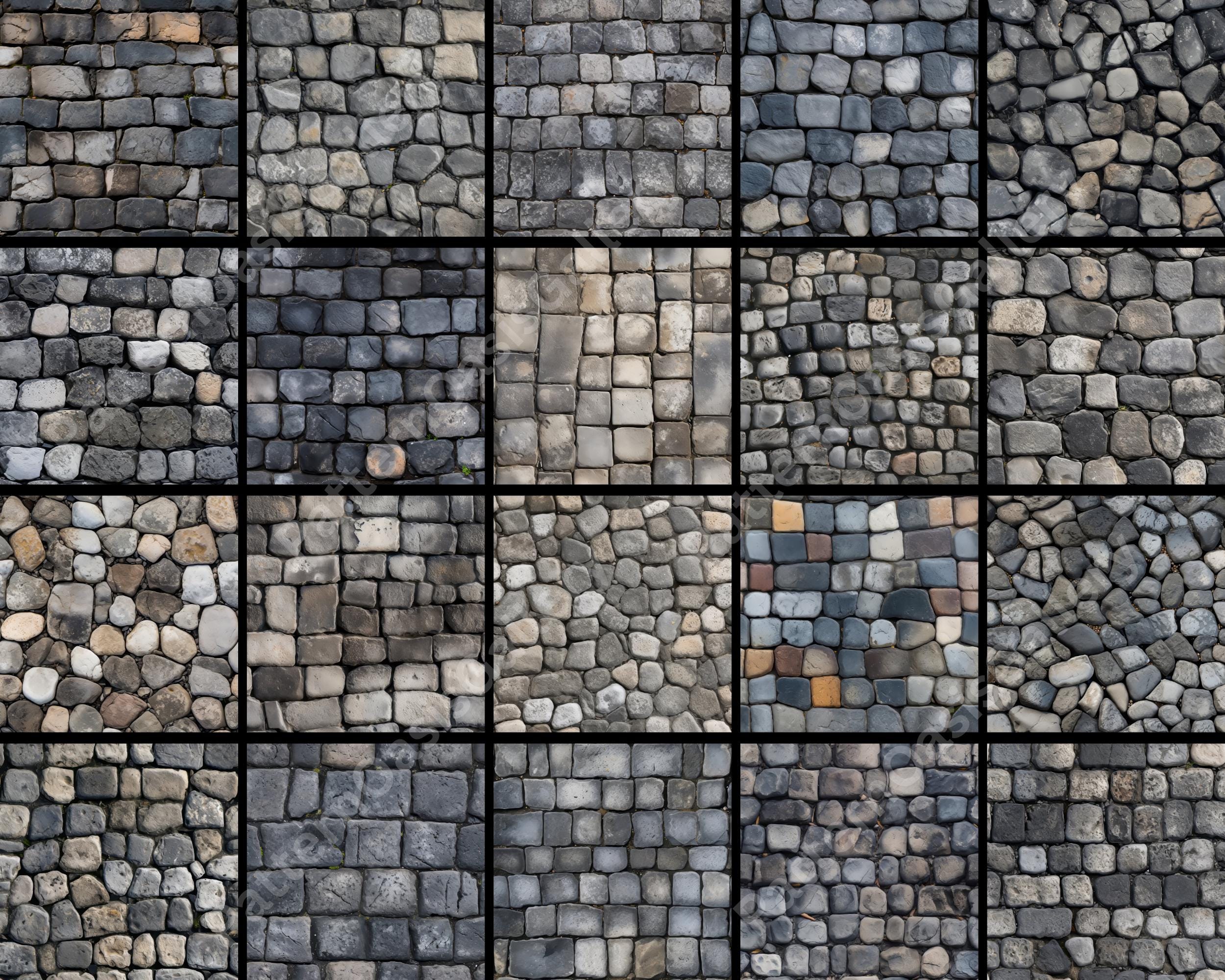 Cobblestones Seamless Digital Paper, Seamless Cobblestone Patterns ...