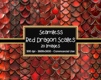 Papel sin costuras con escamas de dragón rojo, fondos para invitaciones (descarga digital)