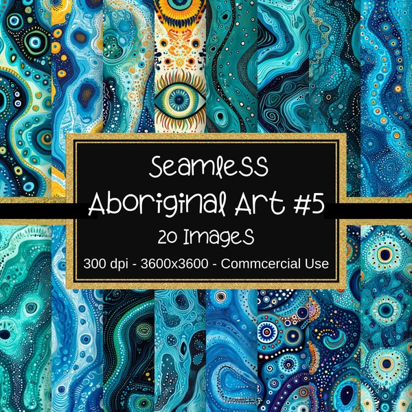 Aboriginal Art Seamless Digital Paper, Seamless Aboriginal Pattern, Tribal Print, Native Design, 20 Images, Commercial, Dot Art,Scrapbooking