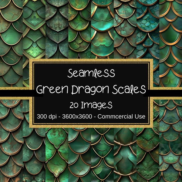 Dragon Scales Seamless Digital Paper, Green Bronze Dragon Scales, Dragon Scale Textures, Mermaid Scale Patterns, Invitation Backgrounds