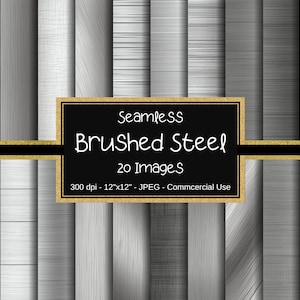 Brushed Gray Steel Digital Paper - Steel Metal Texture Background Images, Commercial Use, Grey Metal Texture, Scrapbooking, Gray Shades