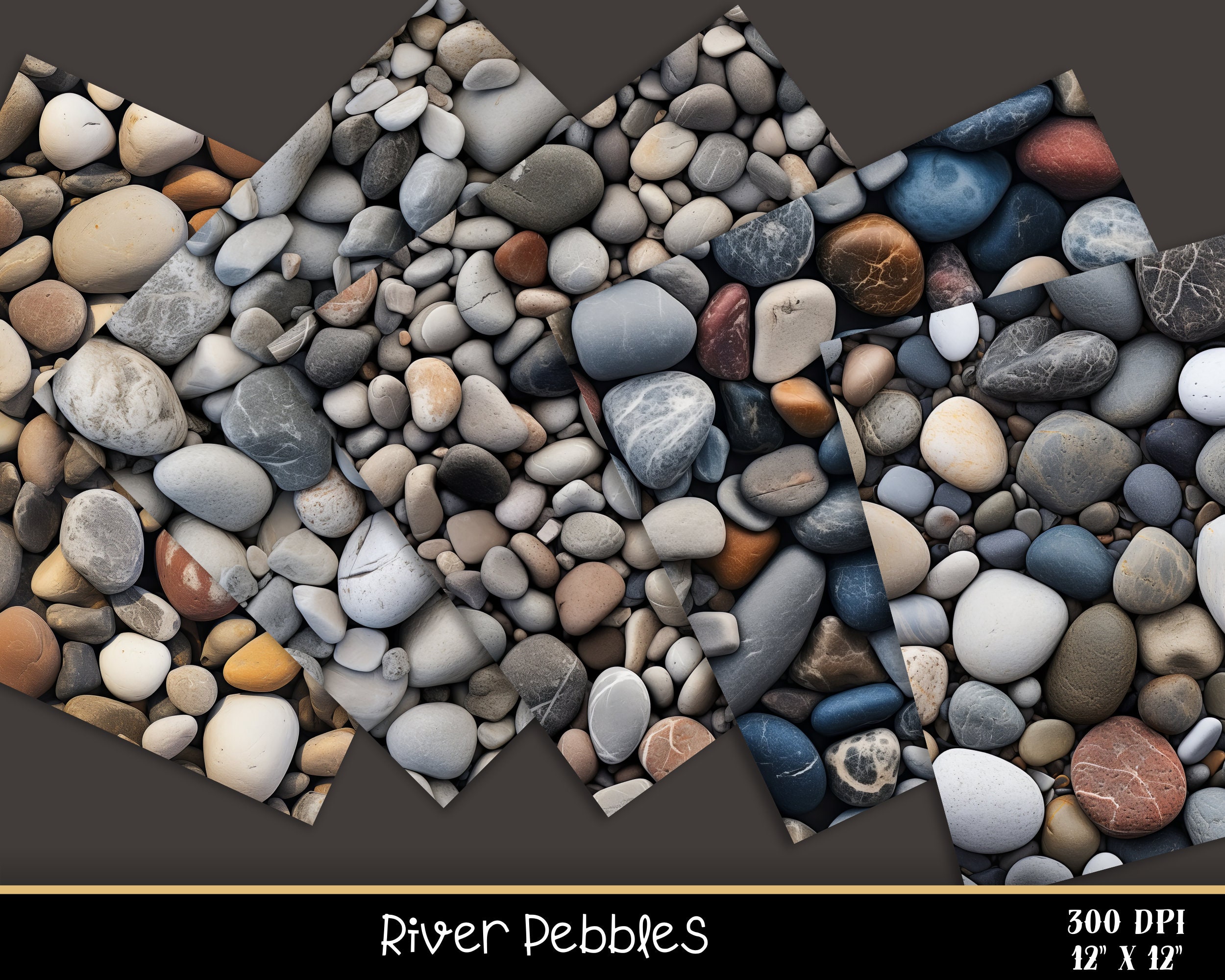 River Rocks Seamless Digital Paper, River Rocks Pattern, Pebbles ...